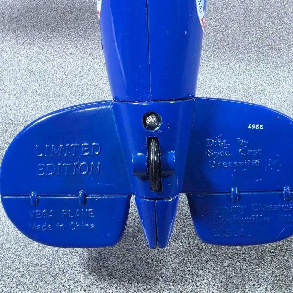 Standard Oil Diecast Airplane Stanolind Gasoline A-02 Blue White Excellent